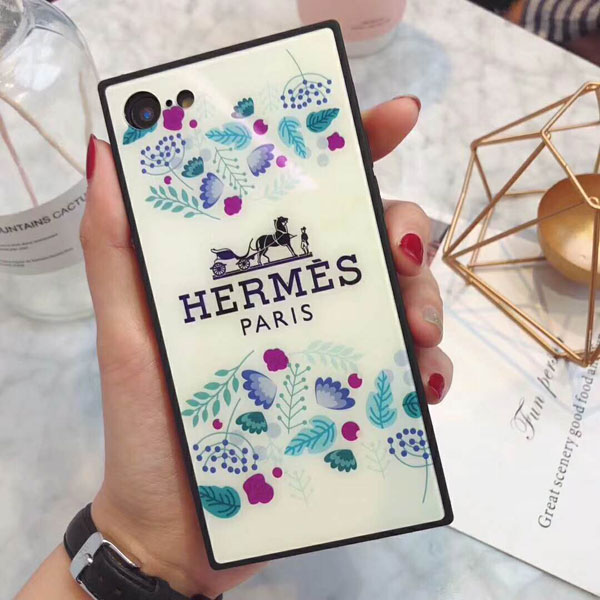 エルメス アイフォン X プラスケース ブランド Hermes Iphone 8 9 Plusカバー 女性向け フラワー Iphone 7 7 Plusカバー オシャレ