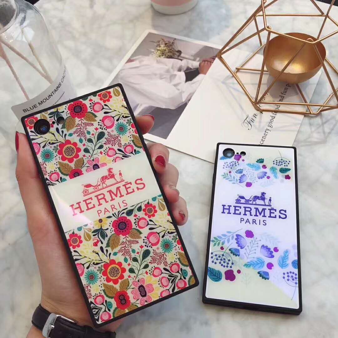 エルメス アイフォン X プラスケース ブランド Hermes Iphone 8 9 Plusカバー 女性向け フラワー Iphone 7 7 Plusカバー オシャレ
