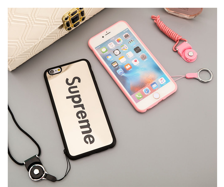 ブランド supreme iphone X Plusケース メンズレディース シュプリーム 鏡面 アイフォンX/8/9 plusカバー ストラップホール付き iphone 7/6s/6