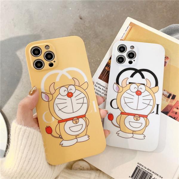 GUCCI 牛ドラえもん コラボ iPhone12/12pro maxケース 可愛い グッチ アイフォン12/12プロカバー Doraemon Gucci iphone11/11pro/11pro max/x/8 ケース
