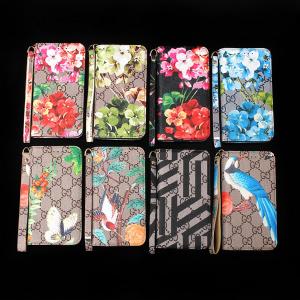 グッチ iphone x/x plusケース 手帳型 ブランド Gucci iphone8/9 plusケース 鳥花柄プリント Gucci iphone7/7plusカバー お洒落 アイフォン6/6sケース セレブに愛用 上品