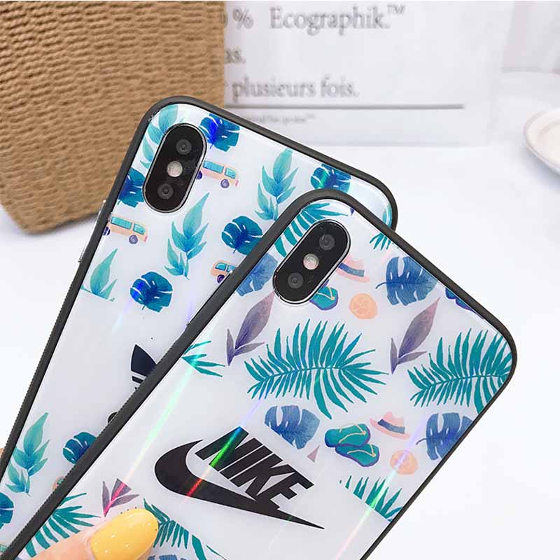 鏡面デザイン ブランド nike iphone8/8 plusペアスマホケース