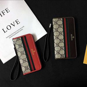 手帳型 グッチ iphone xs maxケース ビジネス風 iphone xrカバー ブラント スマホケース GUCCI iphone xケース 男女兼用 iphone 8/7 plusケース ストラップ付き 送料無料