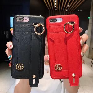 グッチ iphone xr/xsケース ブラント アイフォンxs maxケース バンド付き GUCCI iphone xカバー カード入れ iphone 8/7 plusケース GGロゴ 男女向け