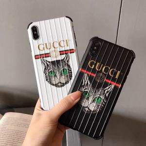 GUCCI iPhone xi/xs maxケース 猫柄 アイフォンXR/11/XI MAXカバー グッチ iphone xsケース 背面ケース ブラント アイフォンX/8プラスケース ペア iPhone 7/6 plusケース