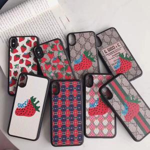 グッチ イチゴ ギャラクシーS10/S10プラスケース GUCCI iPhone xr/xs maxケース 超可愛い iPhone x/xsカバー レディース向け HUAWEI P20 Proケース 苺