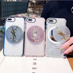 サンローラン/YSL iPhone xs maxケース ミラー付き アイフォンXR/XSケース レディース アイフォンテンケース ブラント iPhone 8/7/6 plusケース