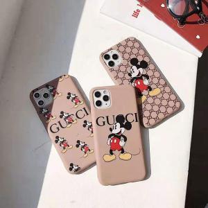 グッチ ミッキーコラボ iPhone 11/11 Pro Maxケース 可愛い アイフォン11 Proケース mickey gucci iphone xr/xs/xs maxケース ブラント iphone X/8/7 プラスケース