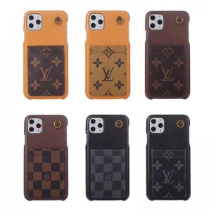 大人気 ヴィトン iPhone SE/11/11pro/11pro maxケース ダミエ モノグラム LV アイフォンxr/xs/xs maxケース カード入れ ブラント アイフォンx/8/7プラスカバー ストラップ付き