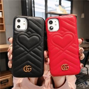ブラント GUCCI iPhone se/11pro maxケース アイフォン11/11Pro保護カバー グッチ 革製 ハート iPhone Xs/XS MAX/Xrケース ブラント iphone x/8/7 plusカバー 送料無料