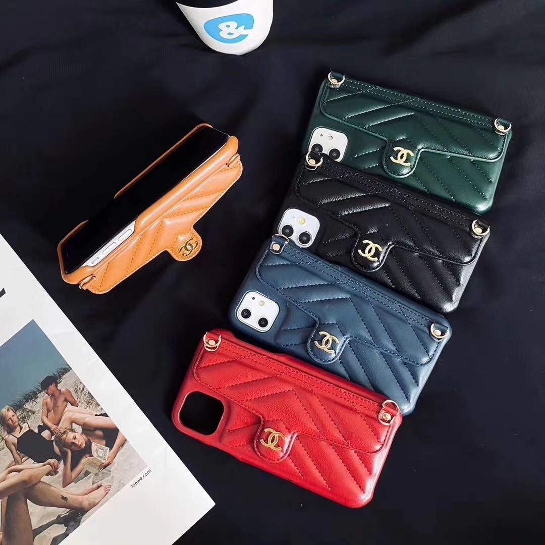 CHANEL iPhone12proケース ショルダーストラップ
