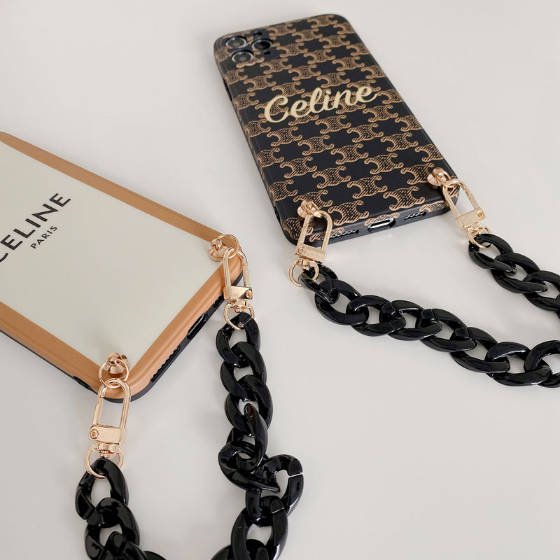 CELINE iPhone12pro maxケース チェーン付き