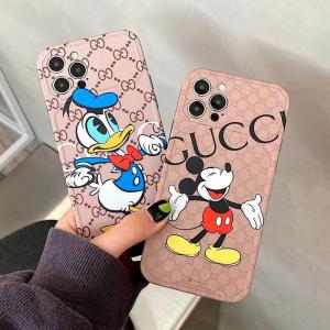 GUCCI ディズニーコラボ iPhone12/12pro maxケース 可愛い グッチ アイフォン12プロカバー ドナルドダック ミッキー iphone11/11pro/11pro maxケース