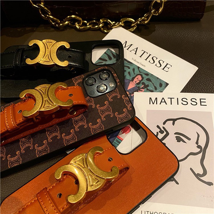 CELINE iPhone12pro maxケース ハンドベルト付き