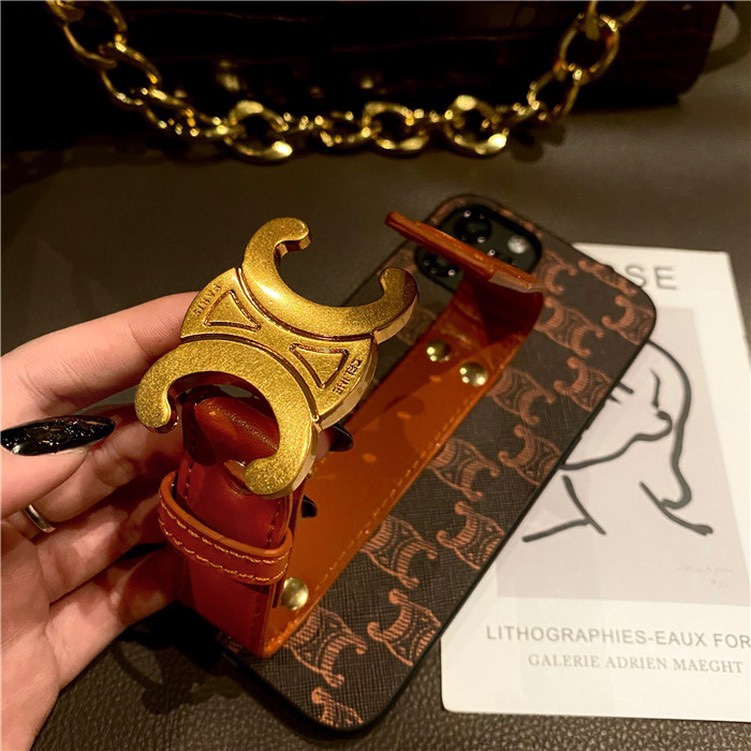 CELINE iPhone12pro maxケース ハンドベルト付き