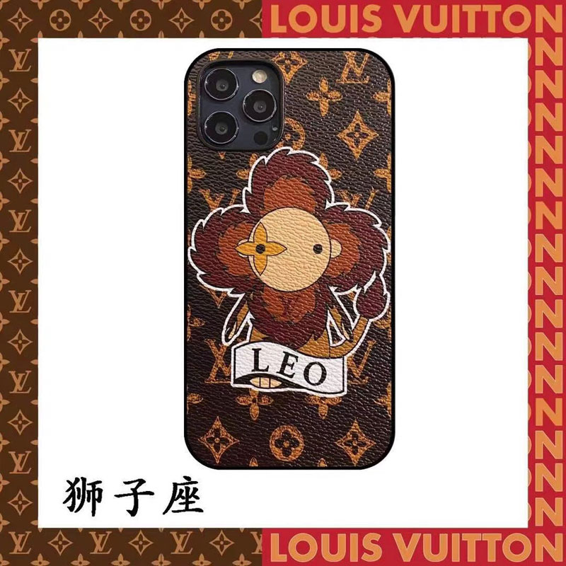 星座 ルイヴィトンiphone12プロケース ストラップ付き