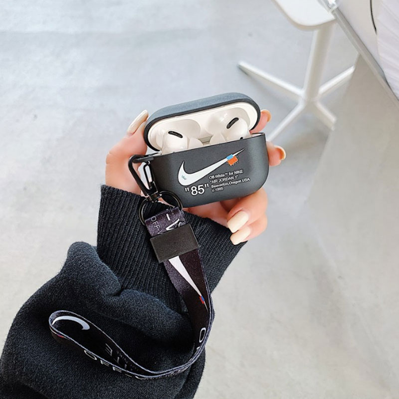 オフホワイト airpods pro ケース ストラップ付き