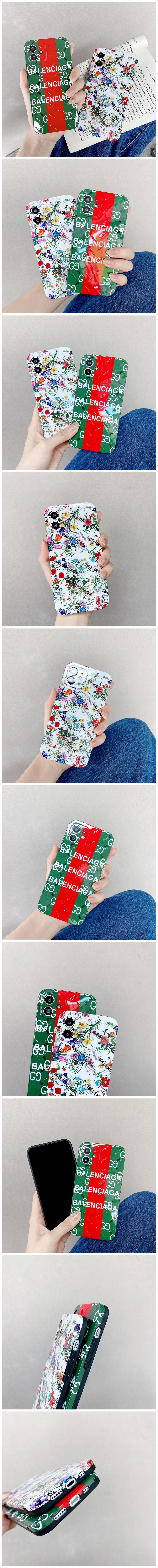 バレンシアガ グッチ コラボ iPhone12/12pro maxケース