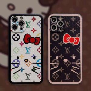 ルイヴィトン ハローキティ iPhone13/13pro/12proケース 可愛い ブラント iphone12/12pro maxケース HELLO KITTY LV iphone11/11pro/11pro maxカバー
