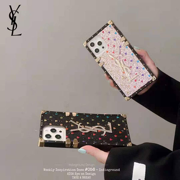 スクエア型 四角 iPhone12s/13ケース サンローラン