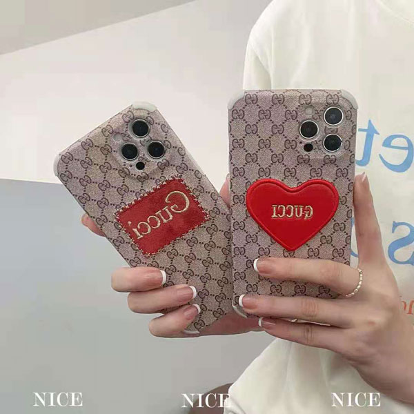 グッチiPhone13ケース 刺繍ロゴ