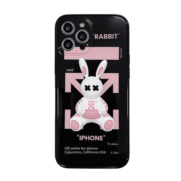 オフホワイト iPhone13/13proケース うさぎ 3D ブラント OFF-WHITE