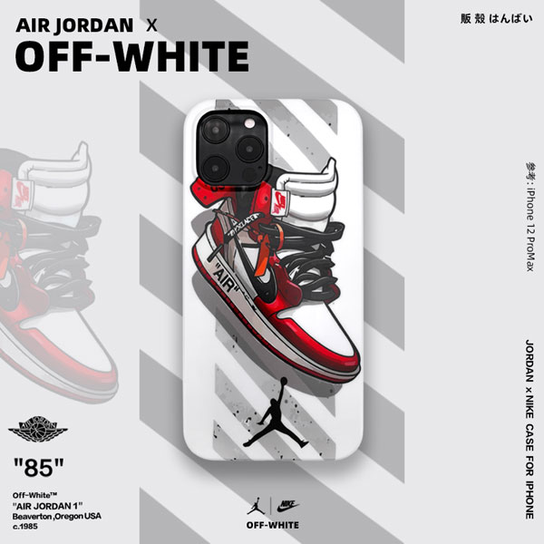 オフホワイト X NIKE AIR JORDAN 1 iPhone13/13 Proケース ブラント