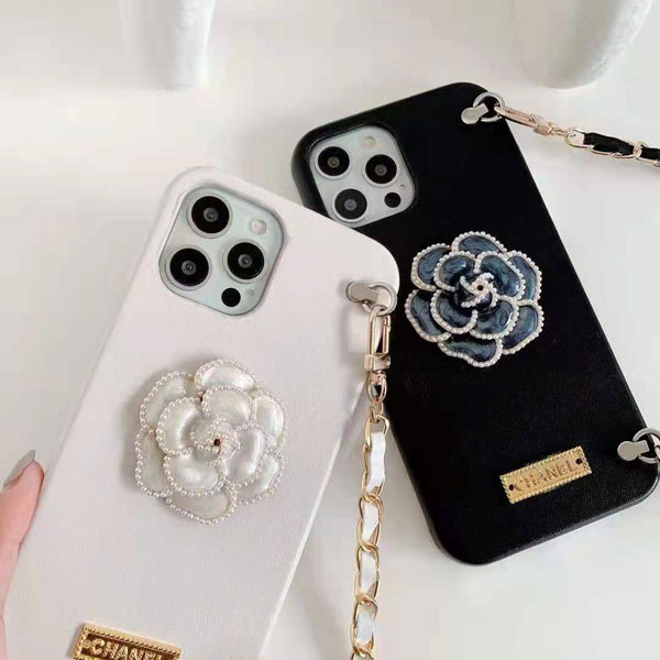 シャネル iPhone13ケース ショルダーチェーン付き