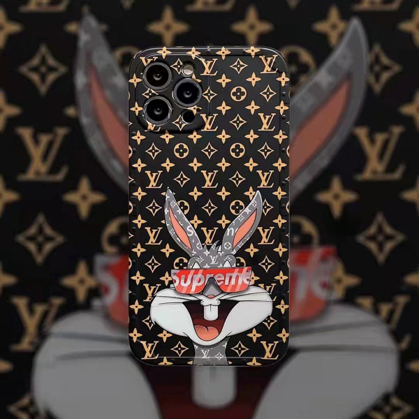 可愛い SUPREME LV iPhone13/12 Pro Maxケース バッグス・バニー ルイヴィトン アイフォン12/13プロ 携帯ケース  ブラントiPhone11proカバー