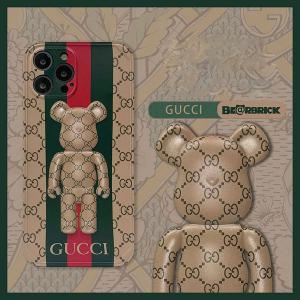 グッチ ベアブリック iphone13/12pro maxケース 個性潮流 GUCCI iPhone12/13 Proカバー 3D ブラント アイフォン11/11プロマックスケース