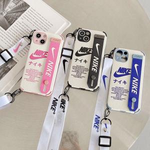 ナイキ iPhone13/13 Pro Maxケース ストラップ付き NIKE iphone12pro/12 ケース ハンドベルト付き ブランド iPhone11/11pro/xs max携帯カバー