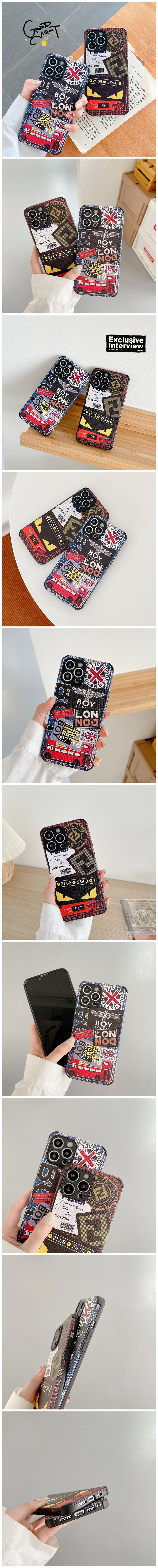 フェンディ iPhone 13/13 Pro Maxケース モンスター柄 FENDI アイフォン13pro 携帯ケース