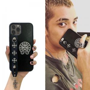 クロムハーツ iphone13pro/13ケース レザーケース アイフォン13pro maxカバー バンド付き CHROME HEARTS iPhone12/12pro/11pro  max携帯ケース カップル