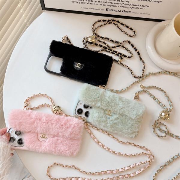 もこもこ CHANEL iPhone14/14pro/14pro maxケース ショルダーチェーン付き 斜めがけ シャネル iPhone13pro/12カバー ブランド アイフォン13カバー