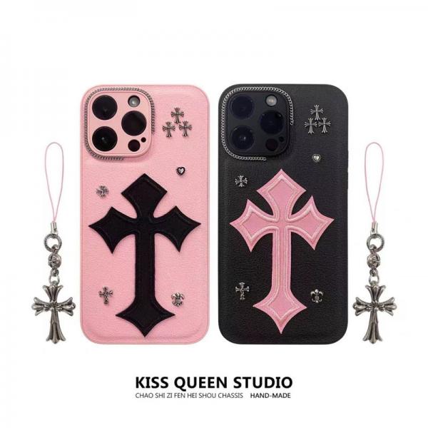 クロムハーツ iPhone16/15/15pro/14/14 Pro/14 Pro Maxケース 専用ストラップ付き ブランド アイフォン13/13pro/12/11カバー