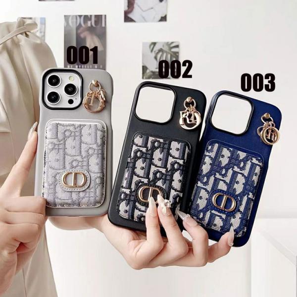 ディオール iPhone16/16 Proケース カード入れ アイフォン15/15pro maxカバー ブランド Dior iphone14/14プロ/13/12ケース 耐衝撃 全面保護