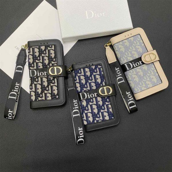 手帳型 ディオール iPhone16/16 Pro/16pro maxケース DIOR アイフォン15/15pro maxカバー ブランド iPhone14/13pro/12pro maxケース ストラップ付き
