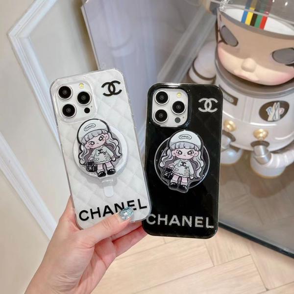 シャネル アイフォン16/16pro maxケース 可愛い iphone16pro/15/15pro maxカバー スマホグリップ付き chanel iphone14/13/12pro maxケース