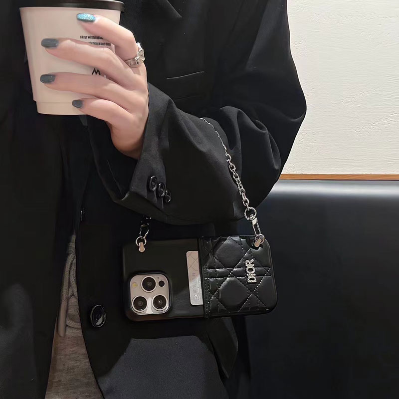 DIOR iPhone16pro maxケース ショルダーチェーン付き