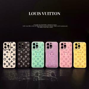 ルイヴィトン iPhone16/16プロマックスケース マカロン アイフォン15/16proカバー ベルト付き LV iphone14/14pro/13pro max/12/11ケース 可愛い