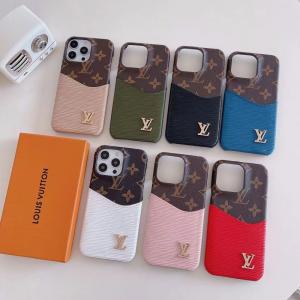ルイヴィトン iPhone16/16プロケース カード入れ アイフォン16pro max 15 15proレザーケース ブランド LV iphone14/13/12/11proカバー 高級
