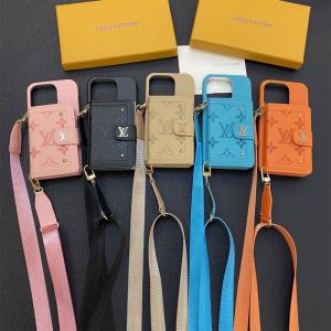 ルイヴィトン iPhone16/16pro max/15/15pro/14ケース カード収納 ブランド iPhone14 Pro/13/12/11/xs/8/7カバー ストラップ付き